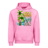 Fuchsia Pink Sea you soon Urban Hoodie - NancyCooperArtShop