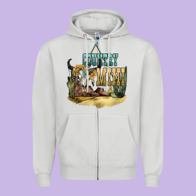 Country Mini Zipper Hoodie Designed By Nancycooperartshop