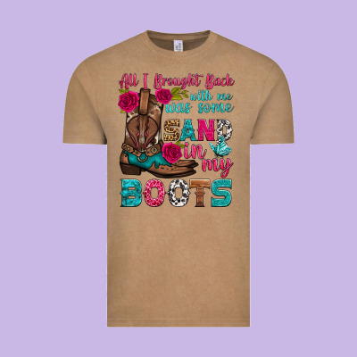 All I Brought Back With Me Was Some Sand In My Boots Vintage Tee Designed By Hra Design Shop