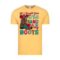 Vintage Mustard all i brought back with me was some sand in my boots Vintage Tee - HRA Design Shop