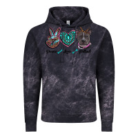 Cloud Black peace love pitbull Vintage Hoodie - RanaPortraitStore