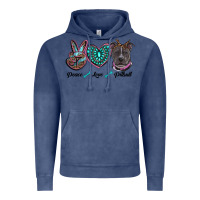Vintage Denim peace love pitbull Vintage Hoodie - RanaPortraitStore