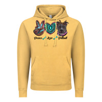 Vintage Mustard peace love pitbull Vintage Hoodie - RanaPortraitStore