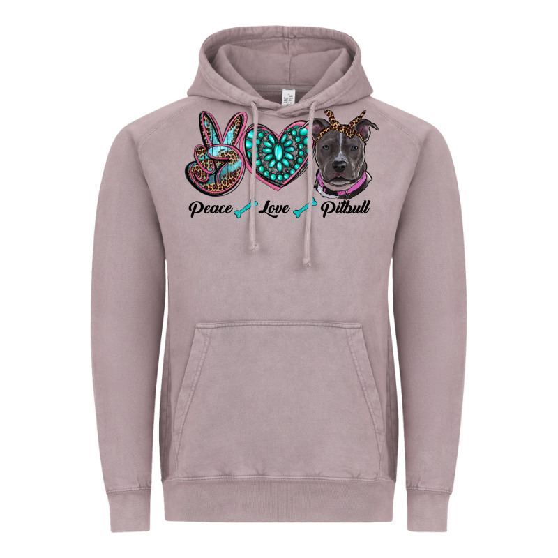 Peace Love Pitbull Vintage Hoodie by RanaPortraitStore | Teevron