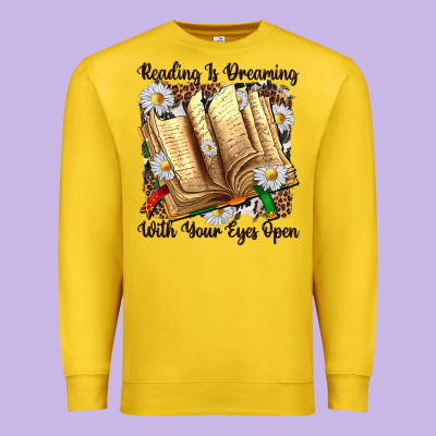 Reading Is Dreaming With Your Eyes Open Premium Sweatshirt Designed By Nancycooperartshop