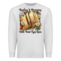 Oatmeal Heather reading is dreaming with your eyes open Premium Sweatshirt - NancyCooperArtShop