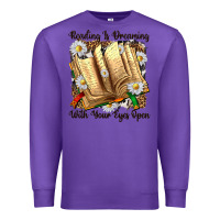 Purple reading is dreaming with your eyes open Premium Sweatshirt - NancyCooperArtShop