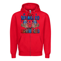 Red star spangled and hammered skeleton hand Zipper Hoodie - Jasminsmagicworld