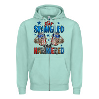 Seafoam star spangled and hammered skeleton hand Zipper Hoodie - Jasminsmagicworld