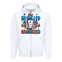 White star spangled and hammered skeleton hand Zipper Hoodie - Jasminsmagicworld