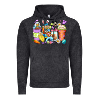Vintage Black easter cartoon characters coffee cups Vintage Hoodie - Zillion Design Studio