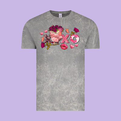 Chicken Valentine's Day Xoxo Vintage Tee Designed By Fadigitalartstudio