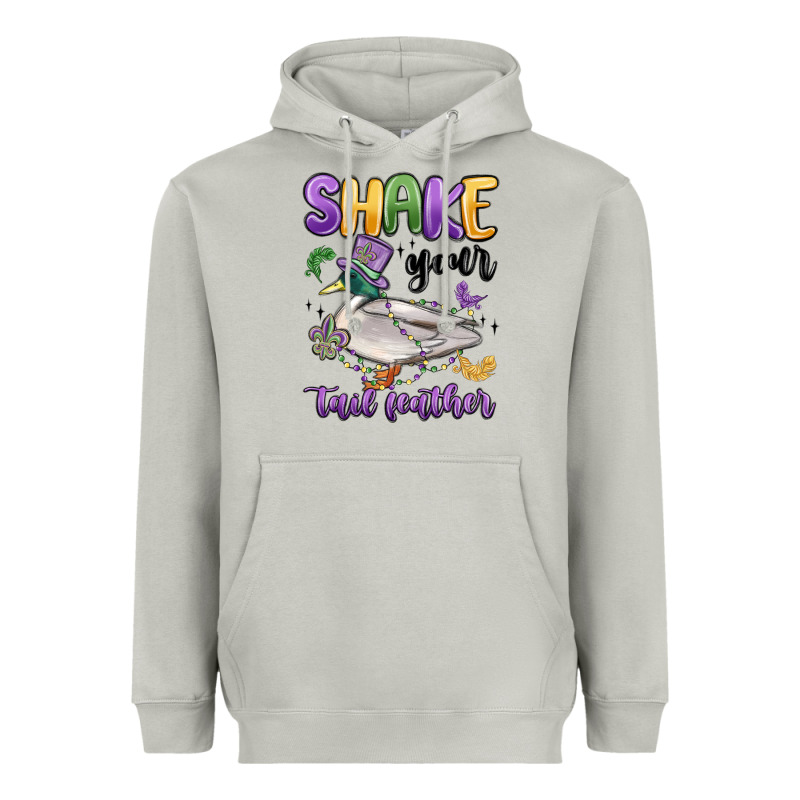 Shake Your Tail Feather Mardi Gras Heavyweight Hoodie by MaliasSmallBusiness | Teevron