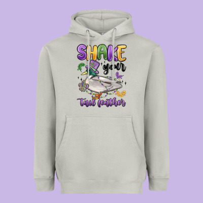 Shake Your Tail Feather Mardi Gras Heavyweight Hoodie Designed By Maliassmallbusiness
