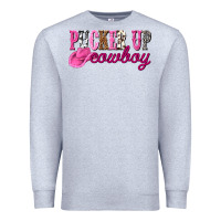 Heather Grey pucker up cowboy Premium Sweatshirt - NancyCooperArtShop