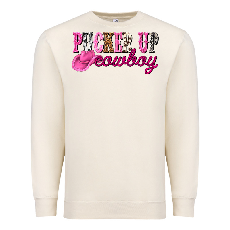 Pucker Up Cowboy Premium Sweatshirt by NancyCooperArtShop | Teevron