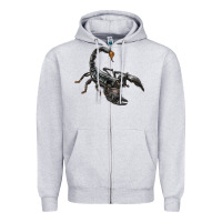 Heather Grey scorpion Zipper Hoodie - LillyAllenDesigns