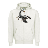 Oatmeal Heather scorpion Zipper Hoodie - LillyAllenDesigns
