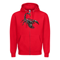 Red scorpion Zipper Hoodie - LillyAllenDesigns