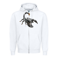 White scorpion Zipper Hoodie - LillyAllenDesigns