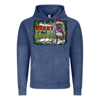 Vintage Denim merry and bright pitbull with farm Vintage Hoodie - RanaPortraitStore