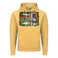 Vintage Mustard merry and bright pitbull with farm Vintage Hoodie - RanaPortraitStore