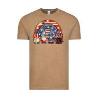 Vintage Coffee 4th of July rainbow with gnomes Vintage Tee - CowGirlArtShop