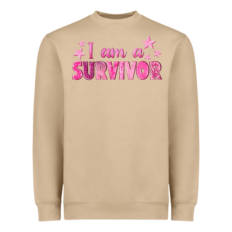 I Am A Survivor Breast Cancer Heavyweight Sweatshirt by texasbilliewilder | Teevron