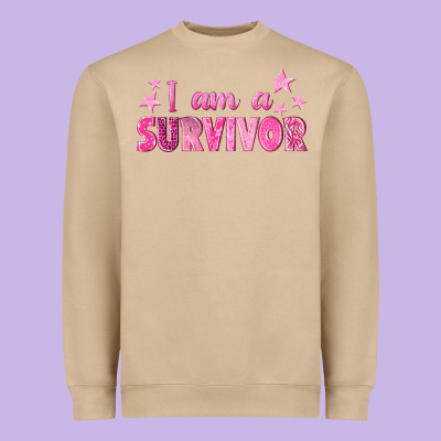 I Am A Survivor Breast Cancer Heavyweight Sweatshirt Designed By Texasbilliewilder