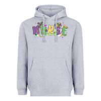 Heather Grey nurse mardi gras Heavyweight Hoodie - MaliasSmallBusiness