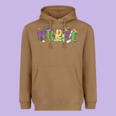 Nurse Mardi Gras Heavyweight Hoodie Designed By Maliassmallbusiness