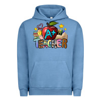 Pigment Pebble Blue a teacher Urban Hoodie - NancyCooperArtShop