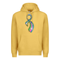 Antique Gold metastatic breast cancer ribbon Premium Hoodie - LillyAllenDesigns