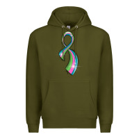 Army Green metastatic breast cancer ribbon Premium Hoodie - LillyAllenDesigns