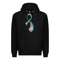 Black metastatic breast cancer ribbon Premium Hoodie - LillyAllenDesigns