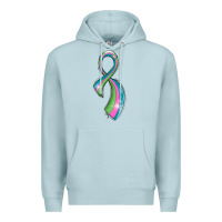 Blue Mist metastatic breast cancer ribbon Premium Hoodie - LillyAllenDesigns