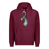 Burgundy metastatic breast cancer ribbon Premium Hoodie - LillyAllenDesigns