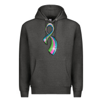 Charcoal Heather metastatic breast cancer ribbon Premium Hoodie - LillyAllenDesigns