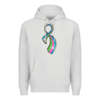 Dove Grey metastatic breast cancer ribbon Premium Hoodie - LillyAllenDesigns