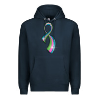 Navy metastatic breast cancer ribbon Premium Hoodie - LillyAllenDesigns