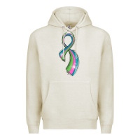 Oatmeal Heather metastatic breast cancer ribbon Premium Hoodie - LillyAllenDesigns
