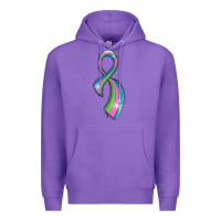 Purple metastatic breast cancer ribbon Premium Hoodie - LillyAllenDesigns