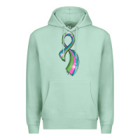 Seafoam metastatic breast cancer ribbon Premium Hoodie - LillyAllenDesigns