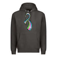 Smoke metastatic breast cancer ribbon Premium Hoodie - LillyAllenDesigns