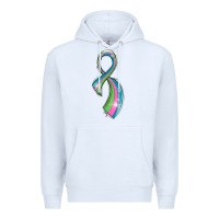 White metastatic breast cancer ribbon Premium Hoodie - LillyAllenDesigns