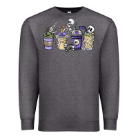 Charcoal Heather skeleton coffee cups Premium Sweatshirt - NancyCooperArtShop