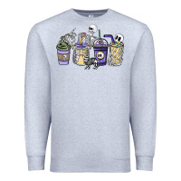 Heather Grey skeleton coffee cups Premium Sweatshirt - NancyCooperArtShop
