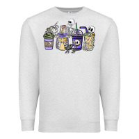 Oatmeal Heather skeleton coffee cups Premium Sweatshirt - NancyCooperArtShop