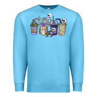 Ocean Blue skeleton coffee cups Premium Sweatshirt - NancyCooperArtShop