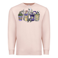 Pale Pink skeleton coffee cups Premium Sweatshirt - NancyCooperArtShop